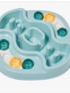 Slow Feed Interactive Dog Bowl Puzzle - Seafoam Blue - never used- new in box